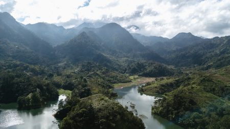 lansdcape of mountains and lakes